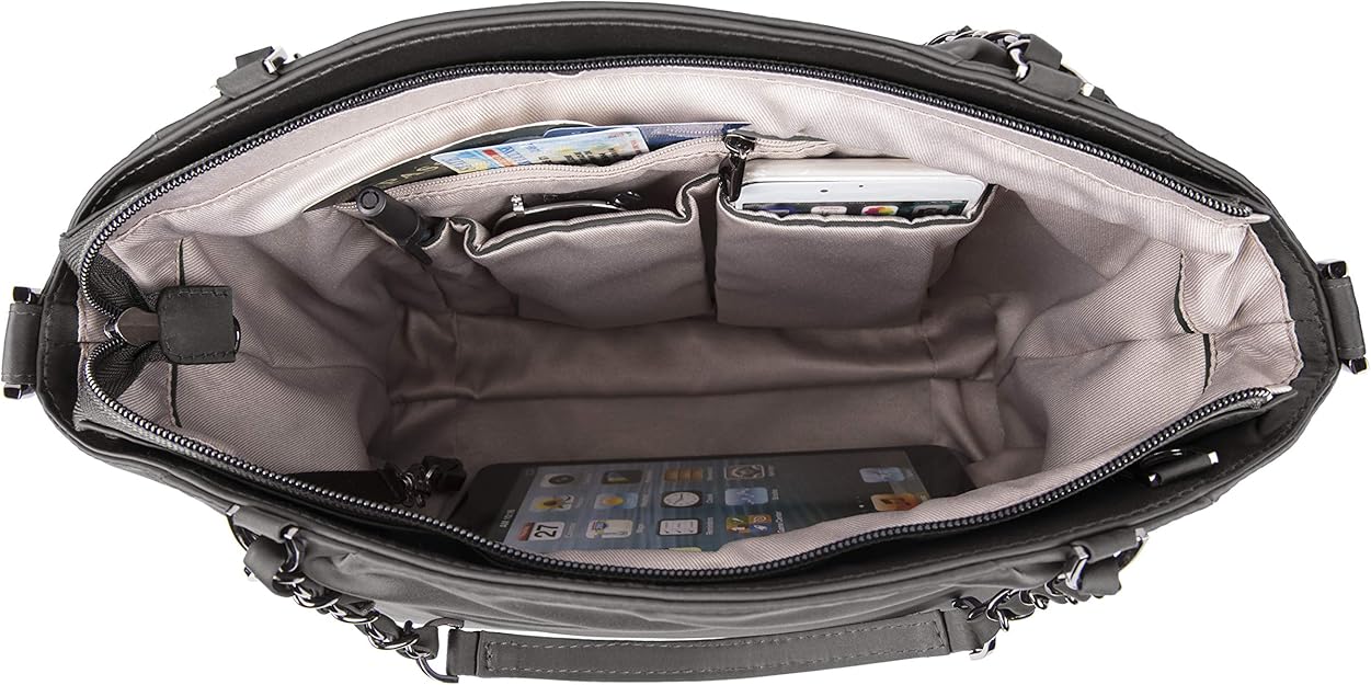 Travelon Parkview Anti-Theft Satchel Crossbody Bag -  Pearl Gray