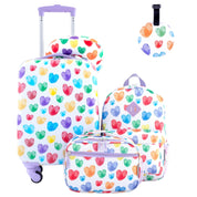Travelers Club Kids 5 Piece Travel Luggage Set  - Thumbprint heart