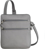 Travelon Anti-Theft Classic Slim Double Zip Crossbody - Gray