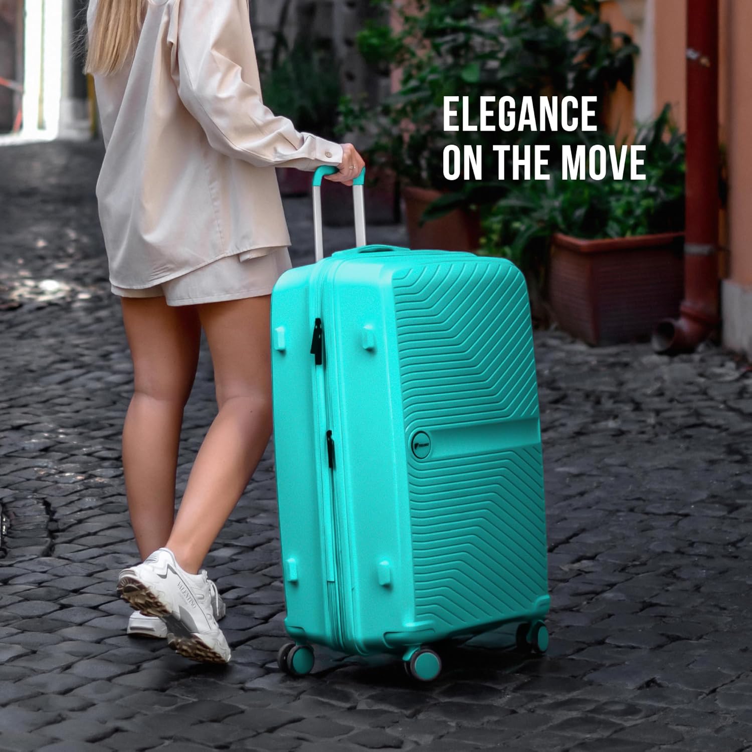 Feelway Luggage 20" Expandable Carry On - Sky Blue