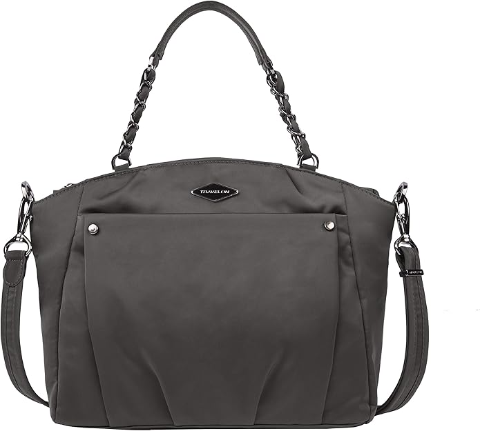 Travelon Parkview Anti-Theft Satchel Crossbody Bag -  Pearl Gray