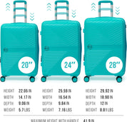 Feelway Luggage 3-Piece Expandable Spinner Luggage Set – 20"/24"/28"