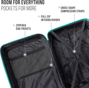 Feelway Luggage 20" Expandable Carry On - Sky Blue