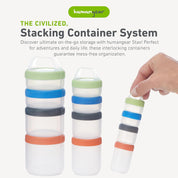 Humangear Stax Medium Starter 4-Pack- Clear/Spectrum