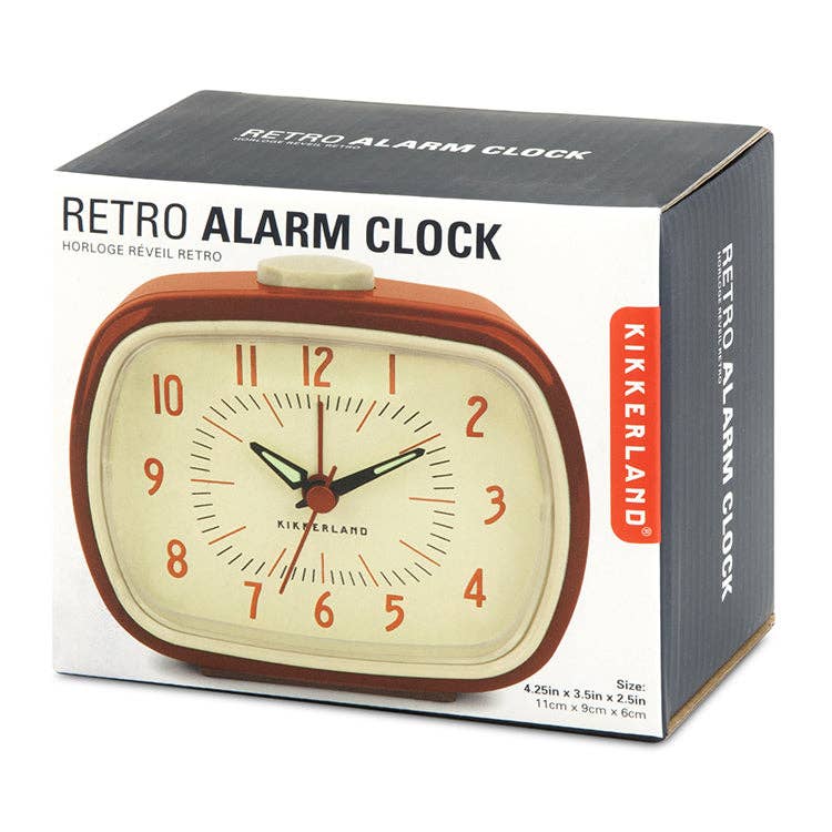 Kikkerland Retro Alarm Clock - Red