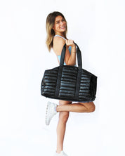 Lemonbella Puffer Weekender Duffle Travel Bag Black 