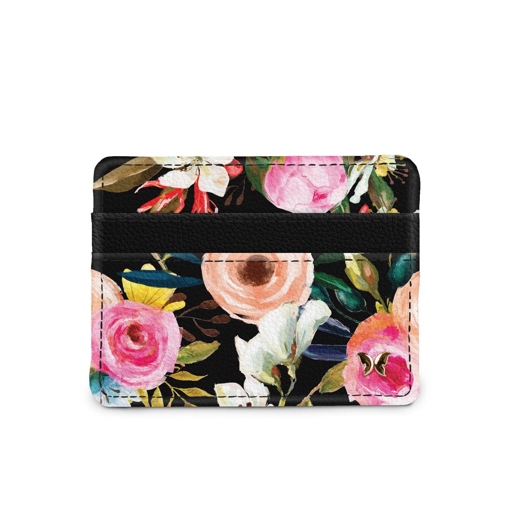 Monarque RFID Slim Wallet -  Floral in Black
