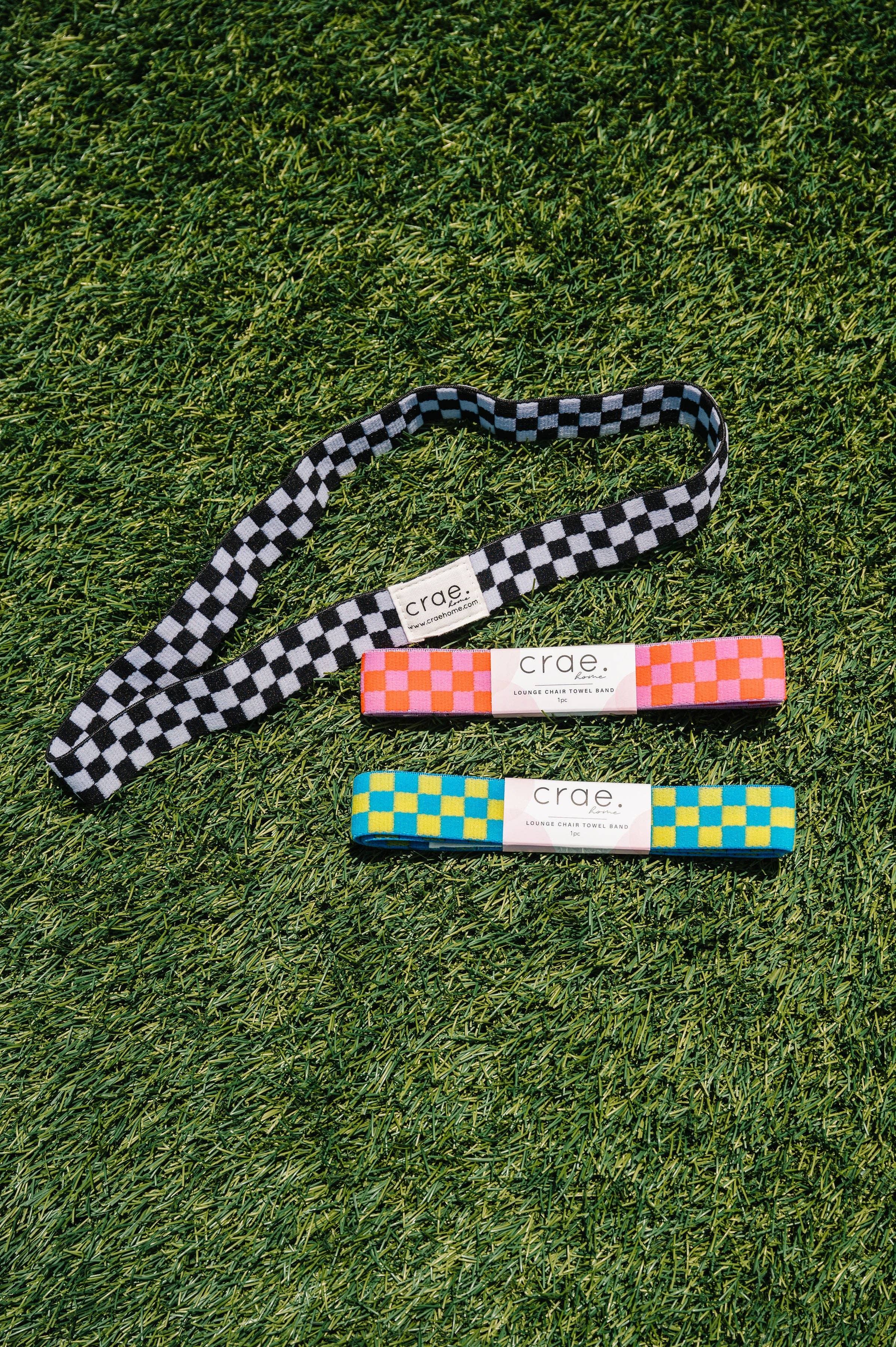 Lounge Chair Pool Towel Band: 3 Pack (Checkmate-Archie-Sadie)