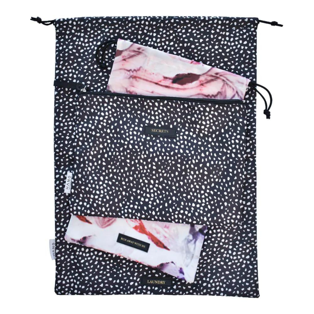 Hang Accessories Set of 3 Packing Bags: Lips & Lace