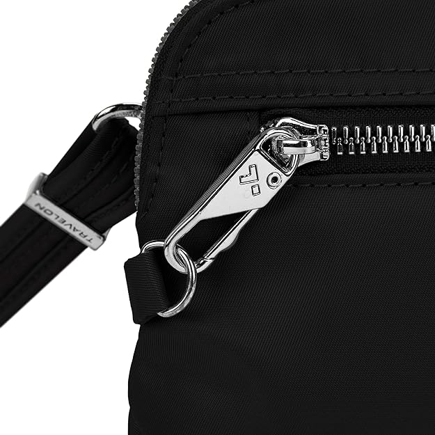 Travelon Anti-Theft Convertible Crossbody Clutch - Onyx, Anti-theft zipper lock