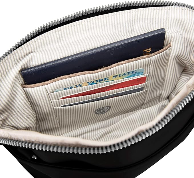 Travelon Anti-Theft Convertible Crossbody Clutch - Onyx, Interior view