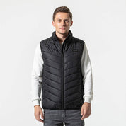 Unisex Heated Down Vest – USB Rechargeable Warmth - Black / XL