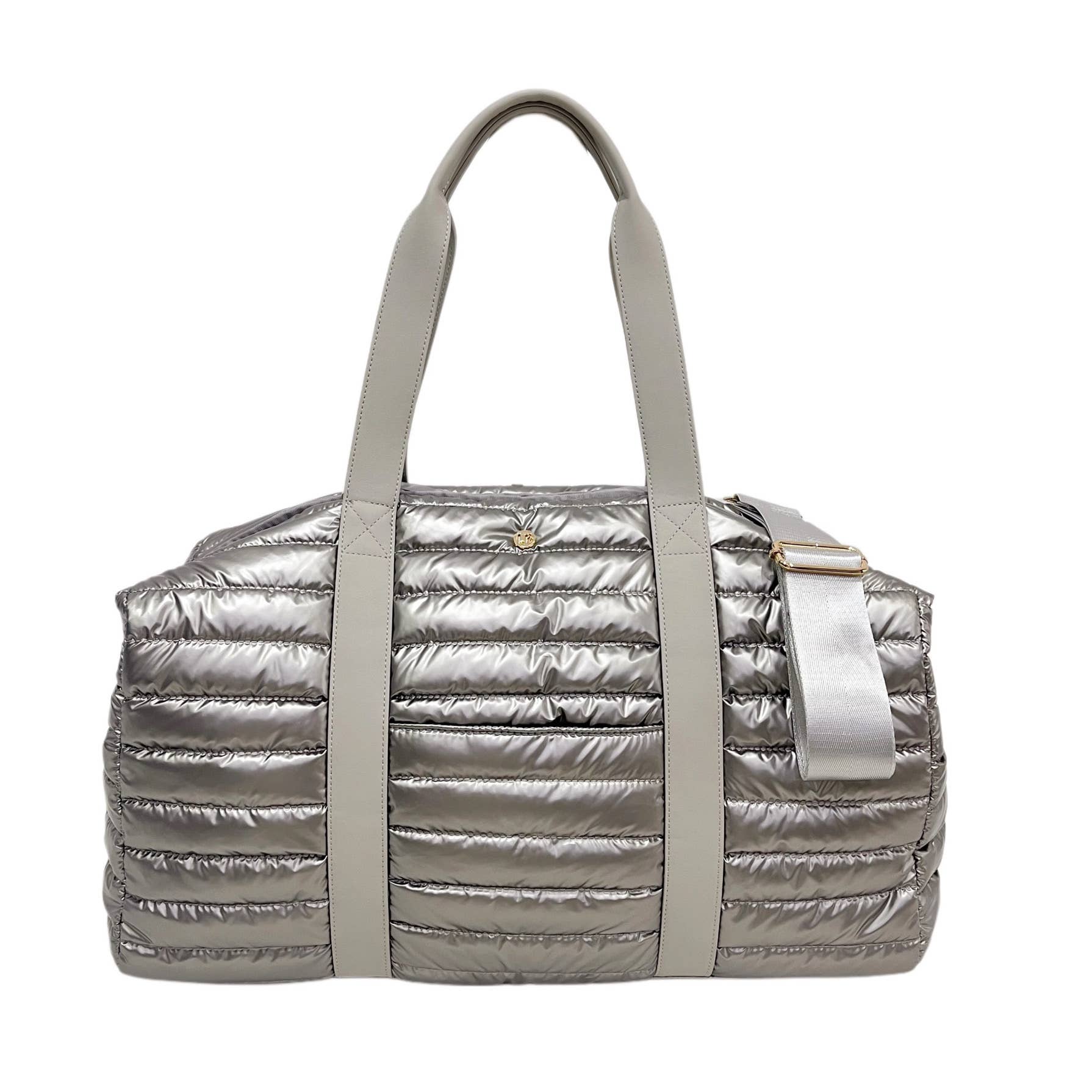 Lemonbella Puffer Weekender Duffle Travel Bag Pebble Gray
