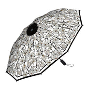 RainCaper Tiffany Magnolia Travel Umbrella – Compact, One-Touch Open & Close