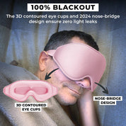 FlyHugz® Premium 100% Blackout Sleep Mask - Pink