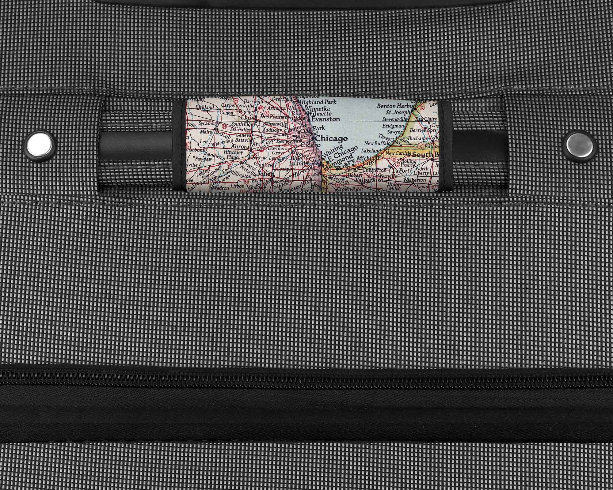 Daisy Mae Chicago Illinois Map Luggage Tag Suitcase Handle Wrap: Luggage Tag