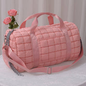 Mimi Quilted Puffer Weekender/Duffel Bag: Bubblegum