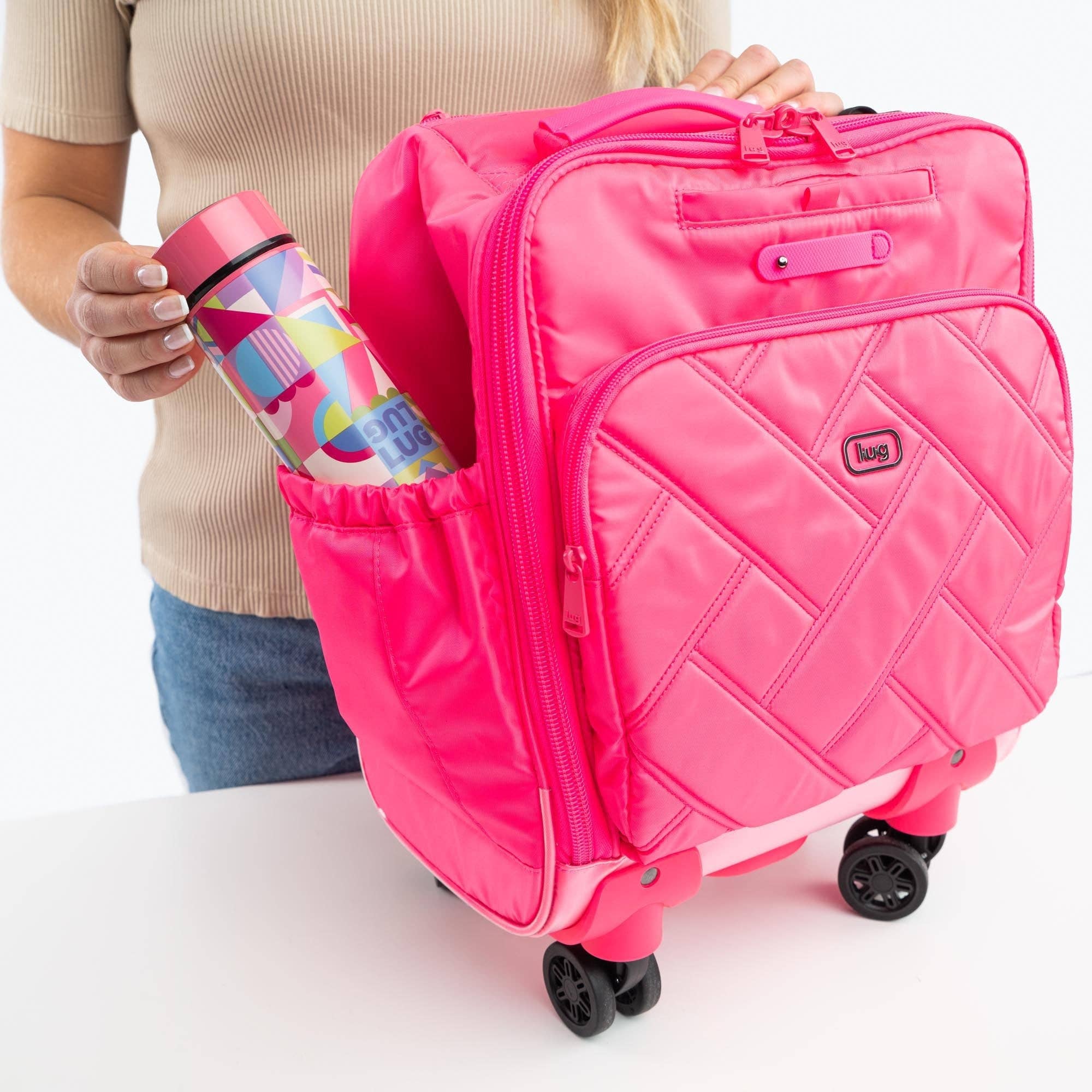 Lug Legacy Collection Ranger Wheelie Spinner Rolling Tote: MAGENTA