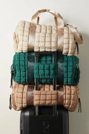 MiMi Quilted Puffer Weekender/Duffel Bag: Teal