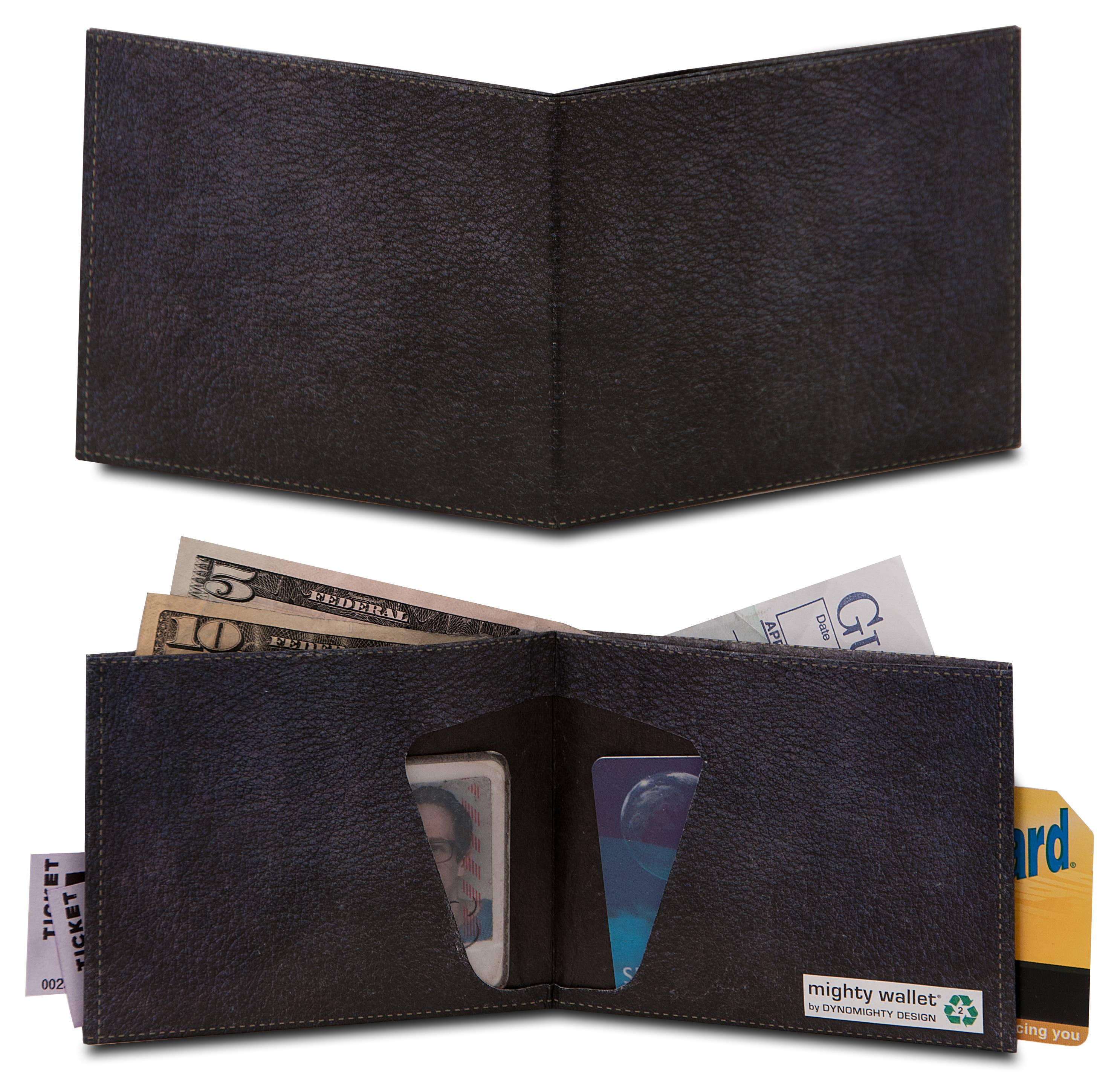 Mighty Wallet Black (faux) Leather Mighty Wallet