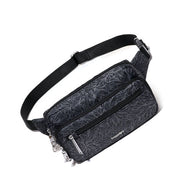 Baggallini Securtex Anti-Theft Belt Bag Sling - Midnight  Blossom Print