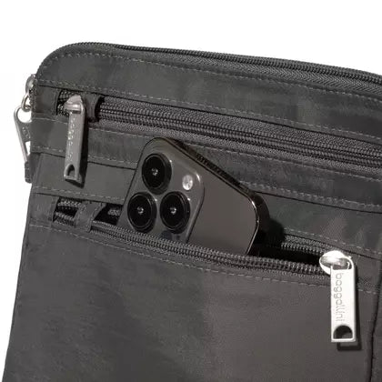 Baggallini Securtex Anti-Theft Crossbody -  Charcoal
