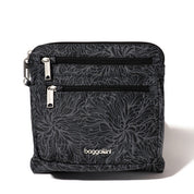 Baggallini Securtex Anti-Theft Crossbody -  Midnight Blossom Print