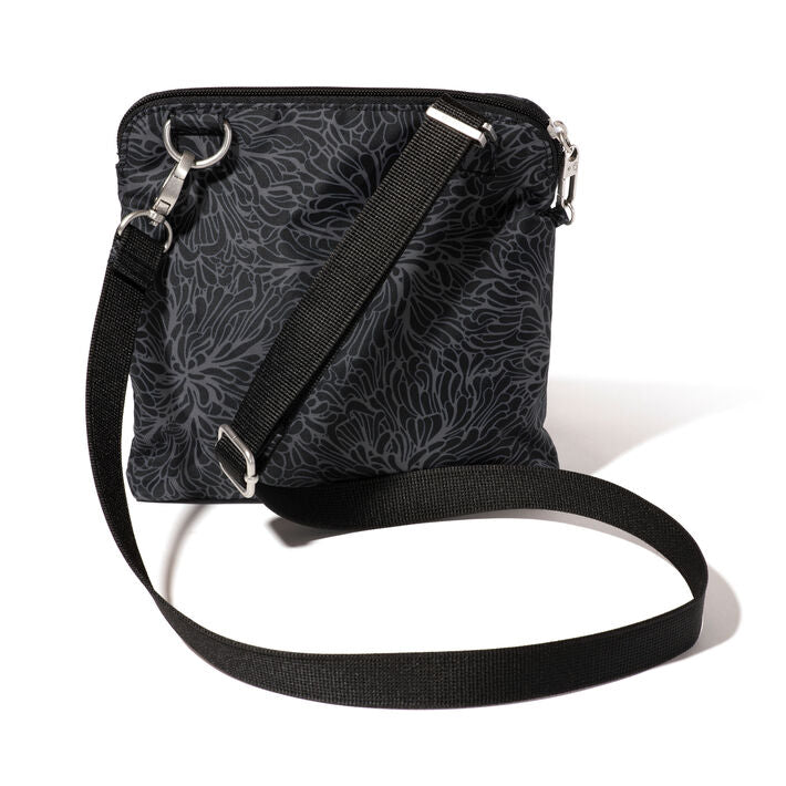 Baggallini Securtex Anti-Theft Crossbody -  Midnight Blossom Print