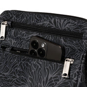 Baggallini Securtex Anti-Theft Crossbody -  Midnight Blossom Print