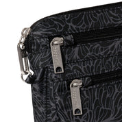 Baggallini Securtex Anti-Theft Crossbody -  Midnight Blossom Print