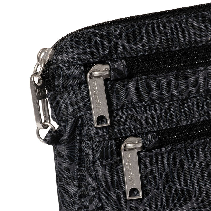 Baggallini Securtex Anti-Theft Crossbody -  Midnight Blossom Print