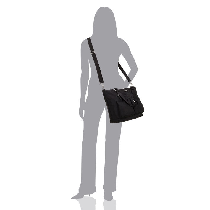 Baggallini Any Day Tote w/RFID Phone Wristlet - Black Cheetah