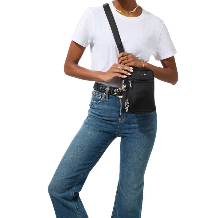Baggallini Securtex Anti-Theft Mini Everything Crossbody - Black