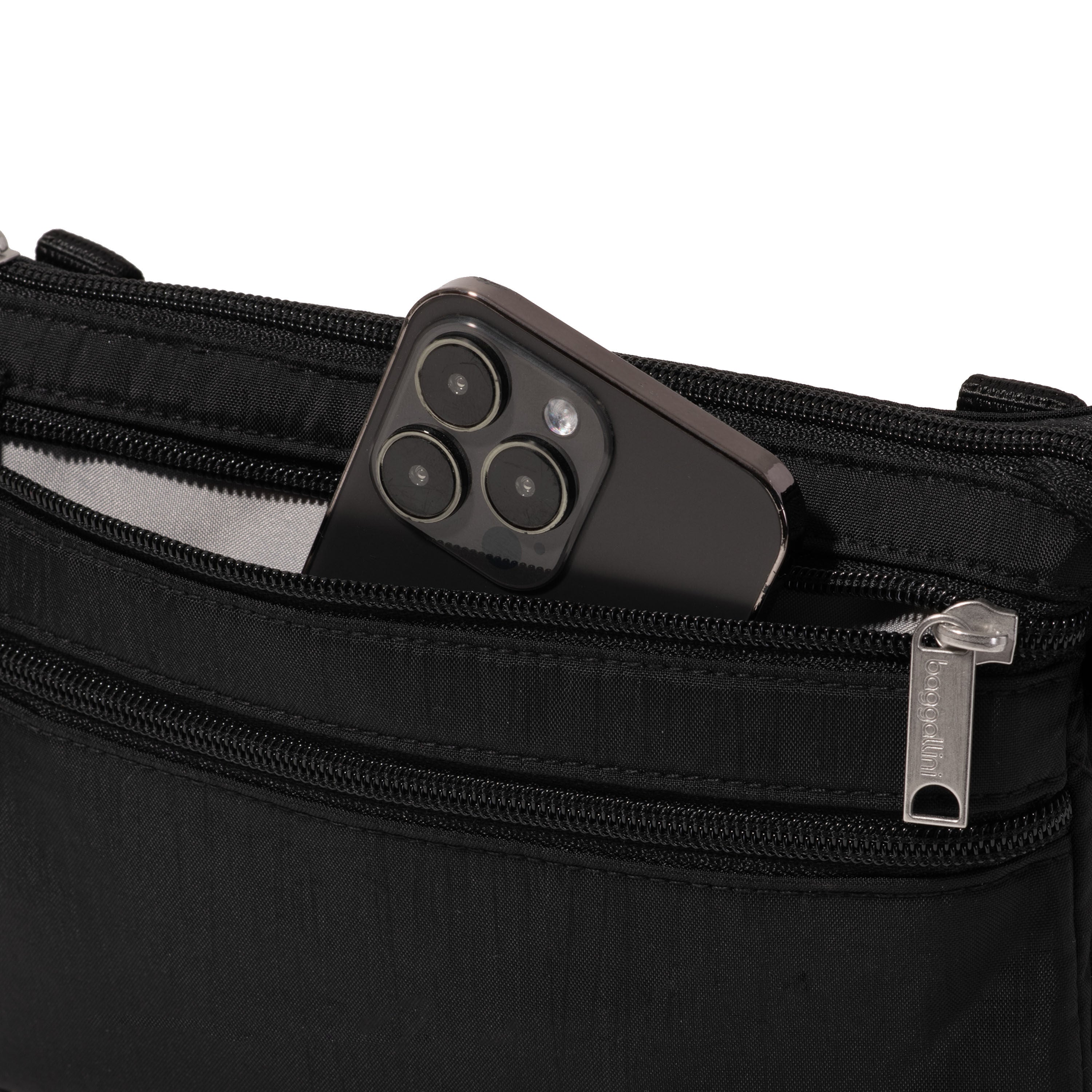 Baggallini Securtex Anti-Theft Stash Crossbody Bag -  Black