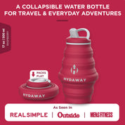 Hydaway Collapsible Water Bottle with Spout 17OZ - Raspberry