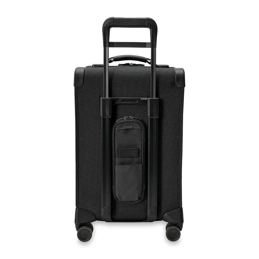 Briggs & Riley Baseline Essential 22" Carry On Expandable Spinner + 3 Packing Cubes + Free Amenities Kit and Monogram – Black