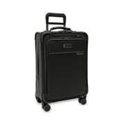 Briggs & Riley Baseline Essential 22" Carry On Expandable Spinner + 3 Packing Cubes + Free Amenities Kit and Monogram – Black
