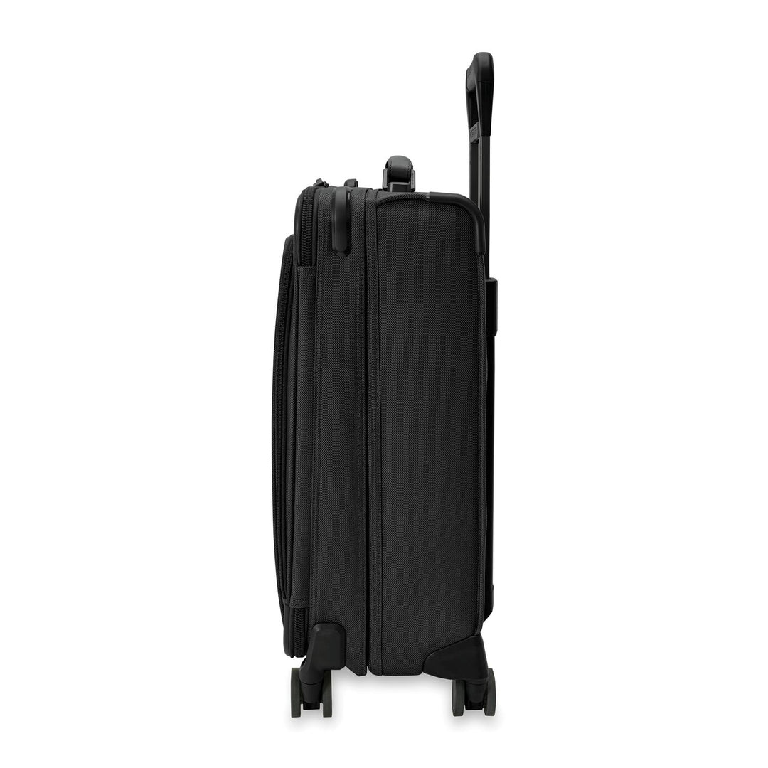 Briggs & Riley Baseline Essential 22" Carry On Expandable Spinner + 3 Packing Cubes + Free Amenities Kit and Monogram – Black