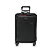 Briggs & Riley Baseline Essential 22" Carry On Expandable Spinner + 3 Packing Cubes + Free Amenities Kit and Monogram – Black