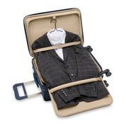 Briggs & Riley Baseline Essential 22" Carry On Expandable Spinner + 3 Packing Cubes + Free Amenities Kit and Monogram – Navy