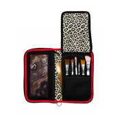 KUSSHI Beauty Organizer  - Black with Leopard Interior