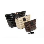 Think Royln Travel Trio Organizational Pouches Set of 3 - Black w/ Stripe/Blonde/Chocolate