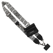 Save the Girls Clip & Go Strap with Zippered Pouch  Chevron Collection - Black/Cream Chevron