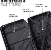 Feelway Luggage 20" Expandable Carry On - White