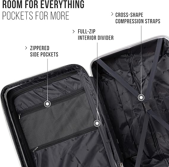 Feelway Luggage 20" Expandable Carry On - White