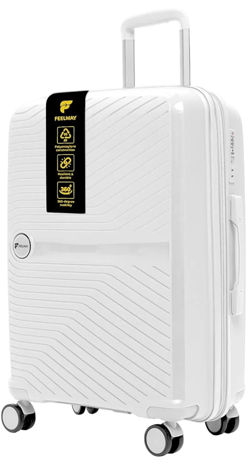 Feelway Luggage 20" Expandable Carry On - White