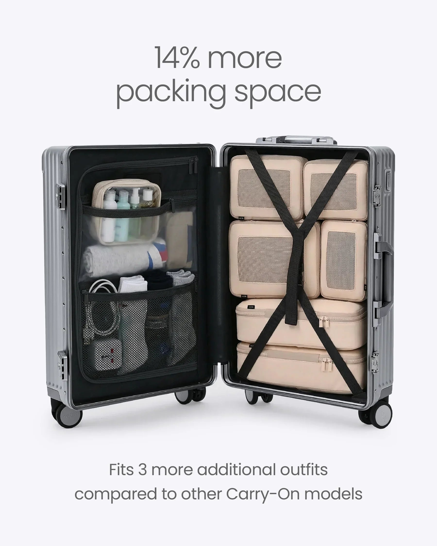 NOBL Travel Carry-On All-in-one Classic - Silver