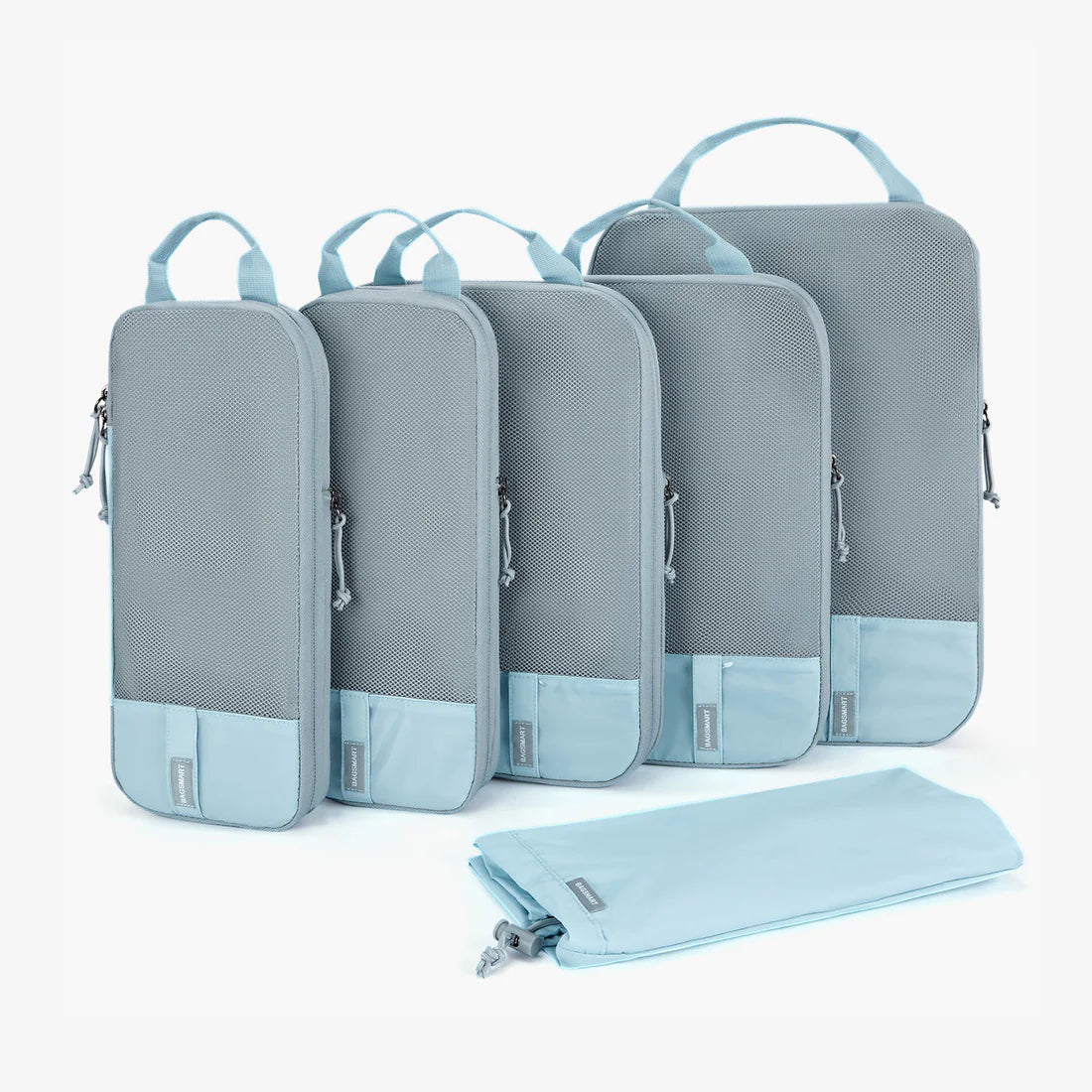 Bagsmart Compression Packing Cubes 6 Piece Set - Light Blue – Irv's Luggage