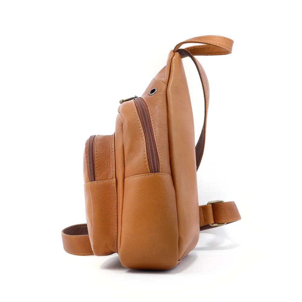 DayTrekr Leather Crossbody Bag - Tan
