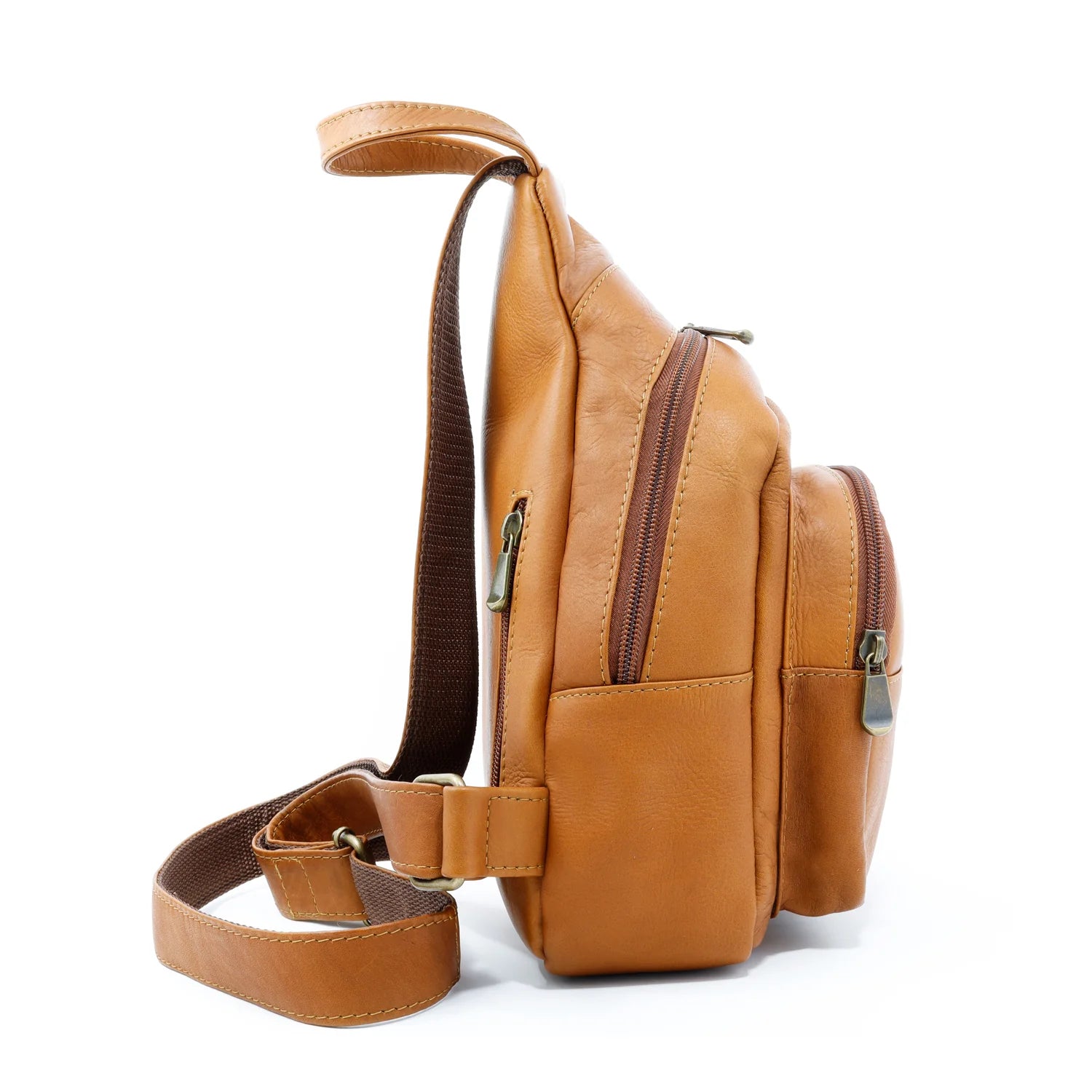 DayTrekr Leather Crossbody Bag - Tan